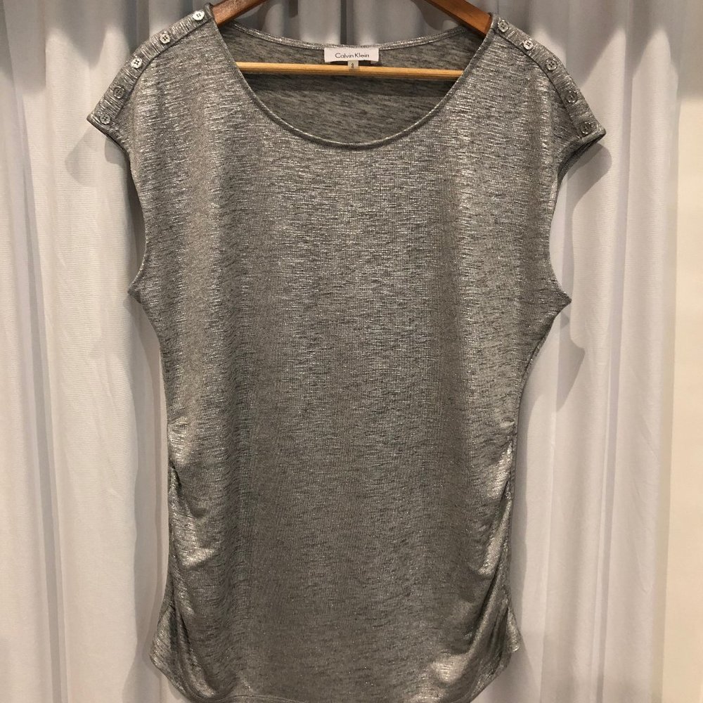 Calvin Klein Women's Sleeveless Metallic Top